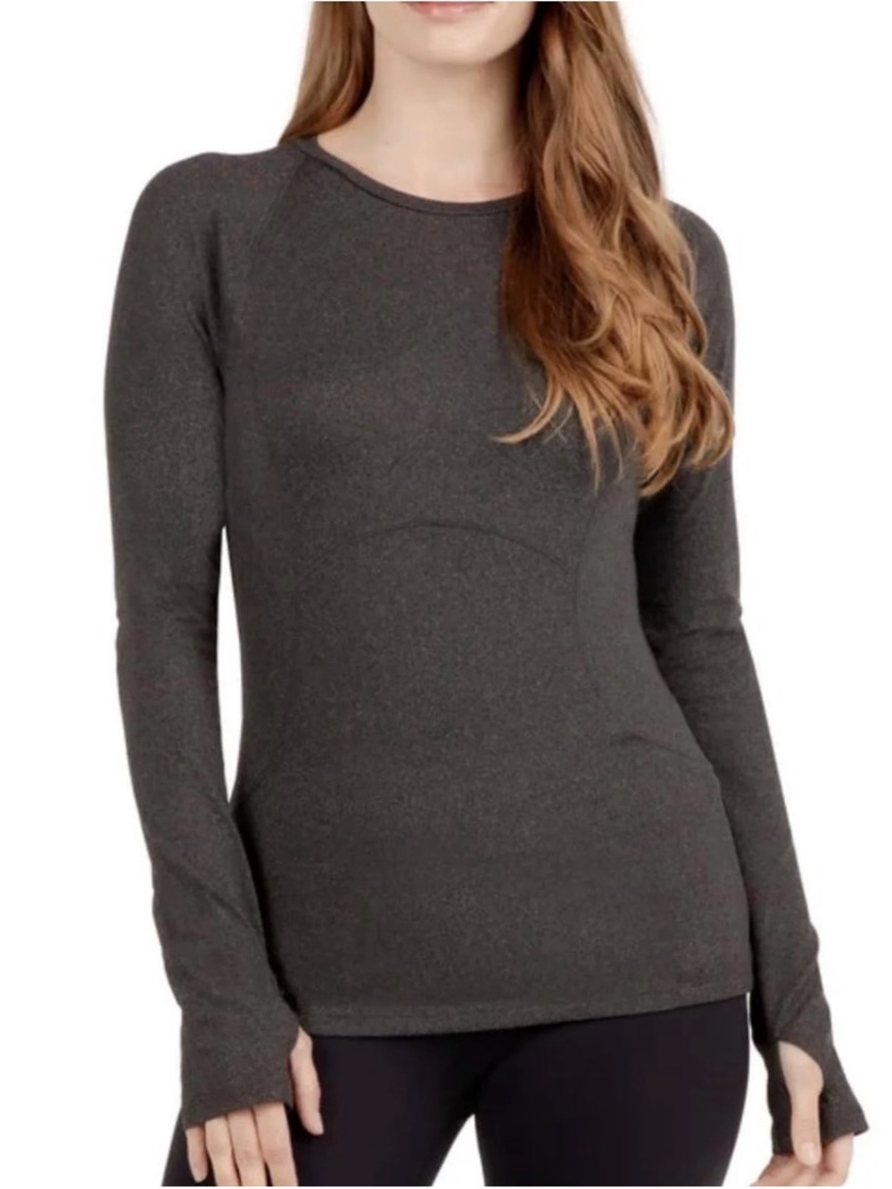 Spyder Active Long-Sleeve Crew Top in Heather Black. Sz L. NWT